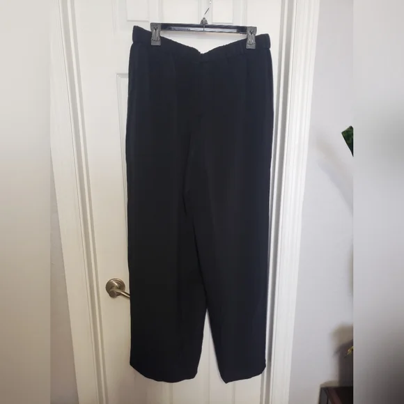 EILEEN FISHER Silk Double Crepe Wide-Leg Pant L - Picture 5 of 6